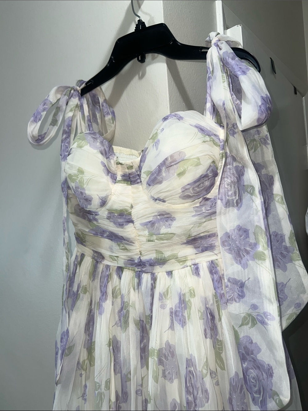 NWT Petal & Pup Floret Lavender Floral Corset Tulle Midi Dress - Picture 8 of 13